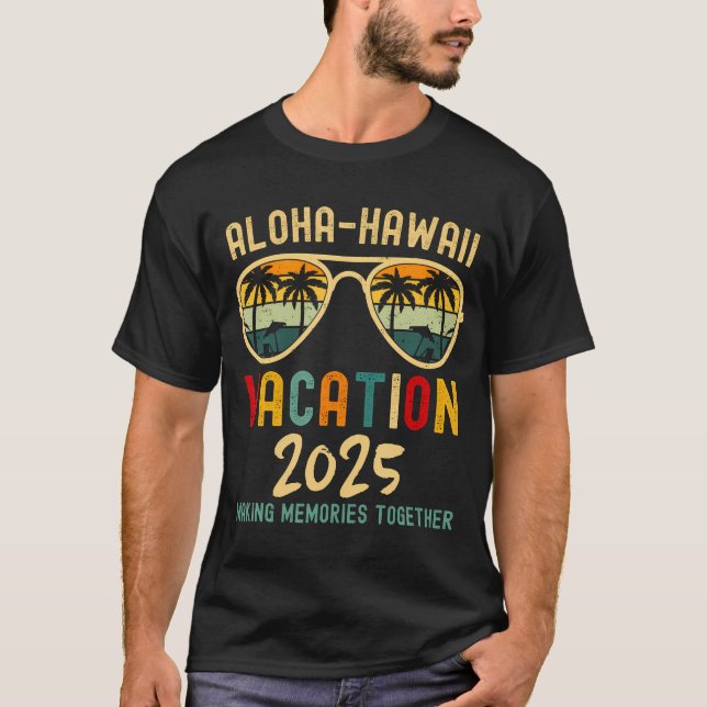 Family Vacation 2025 Aloha Hawaii Hawaiian Summer T Shirt (Framsida)