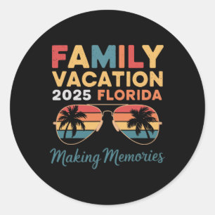 Family Vacation 2025 Florida Skapar Memories Beach Runt Klistermärke