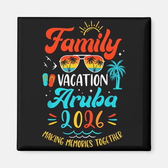 Family Vacation 2026 Aruba Matching Summer Vacatio Magnet (Framsidan)