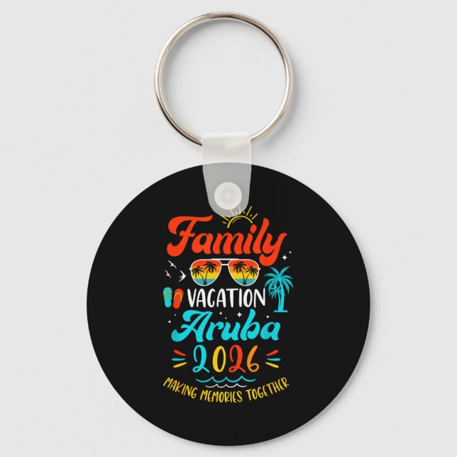 Family Vacation 2026 Aruba Matching Summer Vacatio Nyckelring (Framsida)