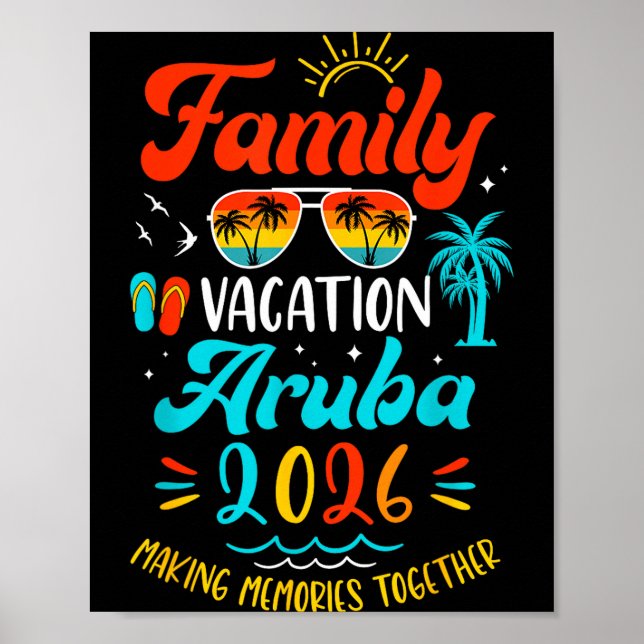 Family Vacation 2026 Aruba Matching Summer Vacatio Poster (Framsidan)