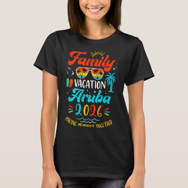 Family Vacation 2026 Aruba Matching Summer Vacatio T Shirt (Framsida)