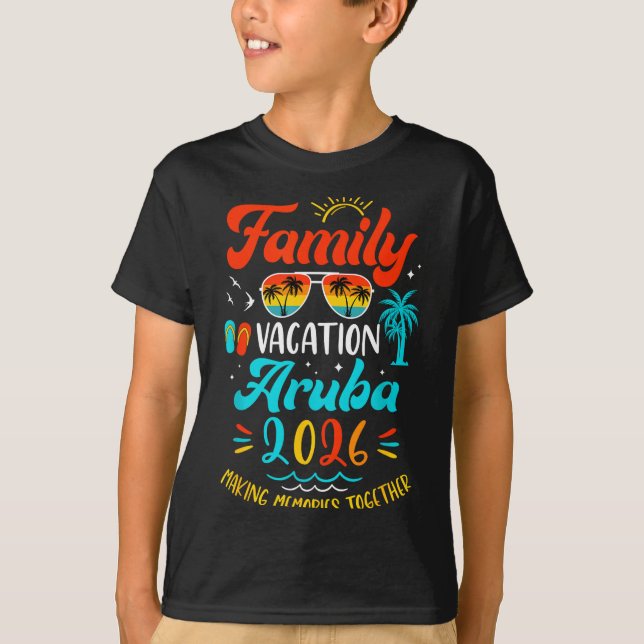 Family Vacation 2026 Aruba Matching Summer Vacatio T Shirt (Framsida)