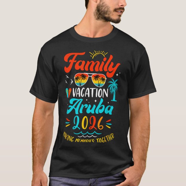 Family Vacation 2026 Aruba Matching Summer Vacatio T Shirt (Framsida)