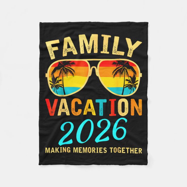 Family Vacation 2026 Beach Matching Summer Vacatio Fleecefilt (Framsidan)