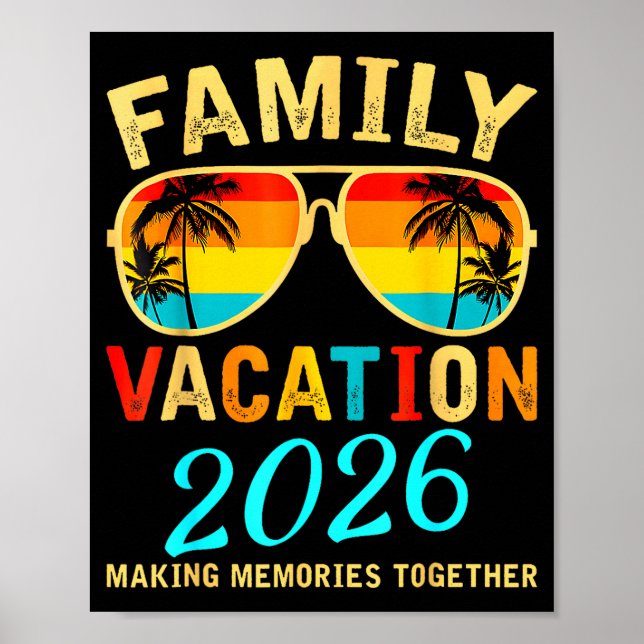Family Vacation 2026 Beach Matching Summer Vacatio Poster (Framsidan)