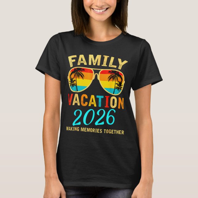 Family Vacation 2026 Beach Matching Summer Vacatio T Shirt (Framsida)