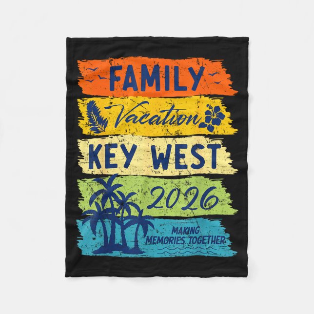 Family Vacation 2026 Key West Matching Summer Vaca Fleecefilt (Framsidan)