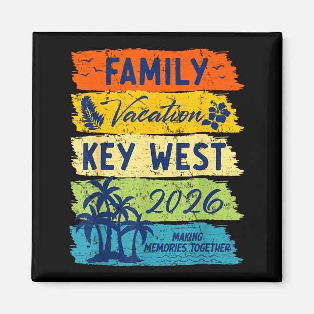Family Vacation 2026 Key West Matching Summer Vaca Magnet (Framsidan)