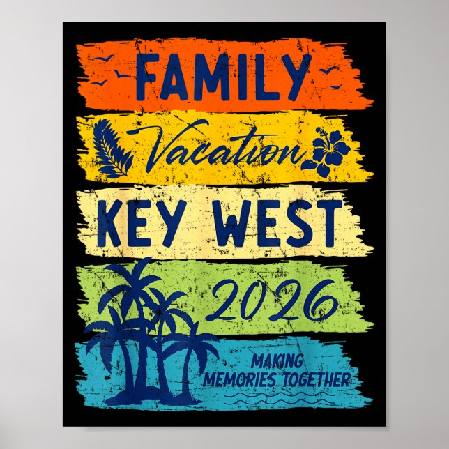 Family Vacation 2026 Key West Matching Summer Vaca Poster (Framsidan)