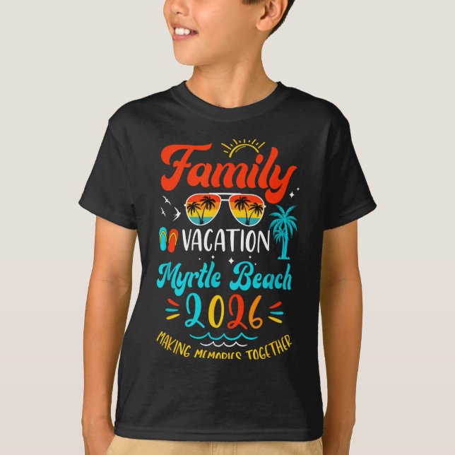 Family Vacation 2026 Myrtle Beach Matching Summer  T Shirt (Framsida)