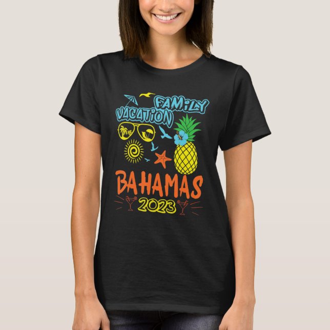 Family Vacation Bahamas 2023 Matching Summer Vacat T Shirt (Framsida)