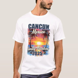 Family Vacation Cancun Mexico 2025 Sommarmatt Resa T Shirt