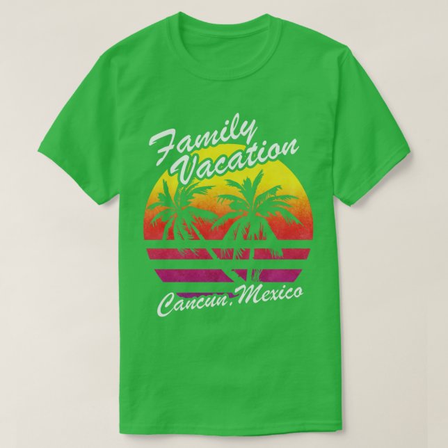 Family Vacation Cancun Mexico Helgdag Travel Tropi T Shirt (Design framsida)