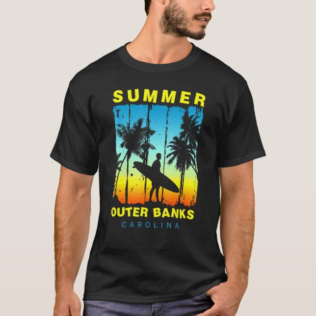 Family Vacation Carolina Outer Banker Sunset Beach T Shirt (Framsida)
