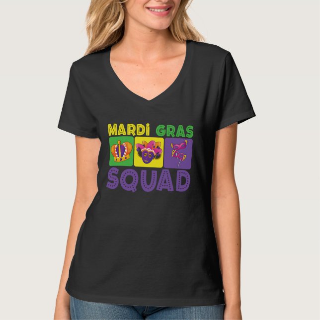 Family Vacation Couple Cute Mardi Gras Squad T Shirt (Framsida)