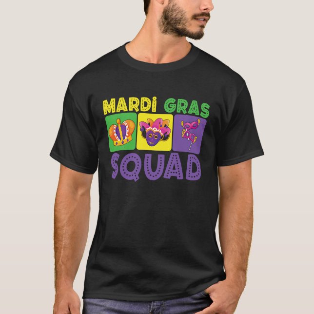 Family Vacation Couple Cute Mardi Gras Squad T Shirt (Framsida)