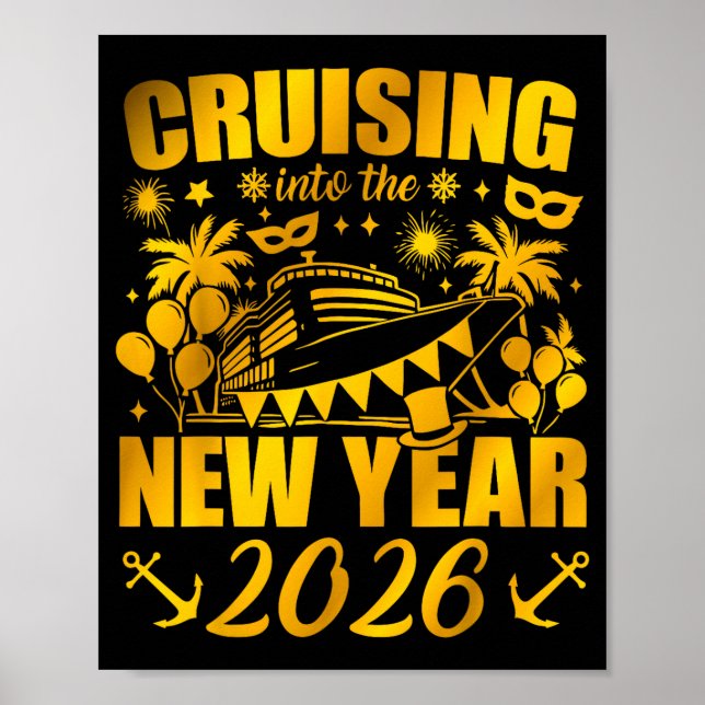 Family Vacation Cruise Ship 2026 New Year Party Cr Poster (Framsidan)