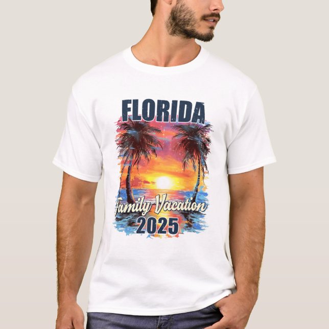 Family Vacation Florida 2025 Summer Resa Matching T Shirt (Framsida)