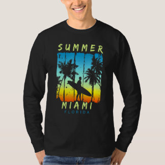 Family Vacation Florida Miami Sunset Beach T Shirt