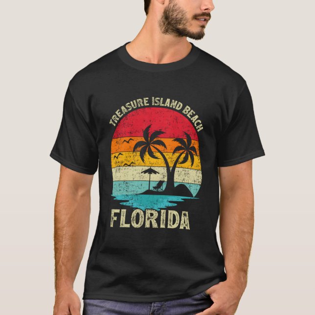 Family Vacation Florida Treasure Island Beach T Shirt (Framsida)