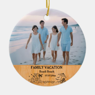 Family Vacation keepsak & Anpassningsbar 2 Photo Julgransprydnad Keramik