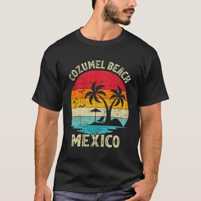 Family Vacation Mexico Cozumel Beach T Shirt (Framsida)
