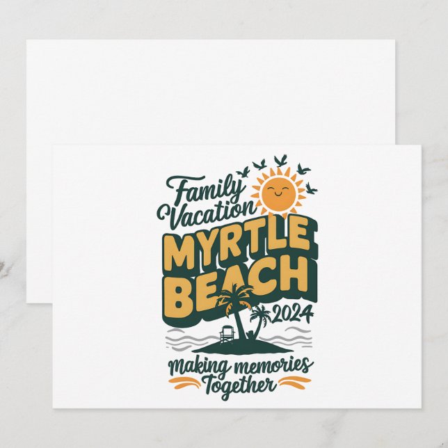Family Vacation Myrtle Beach 2024 Skapar minnen Inbjudningar (Fram/baksida)