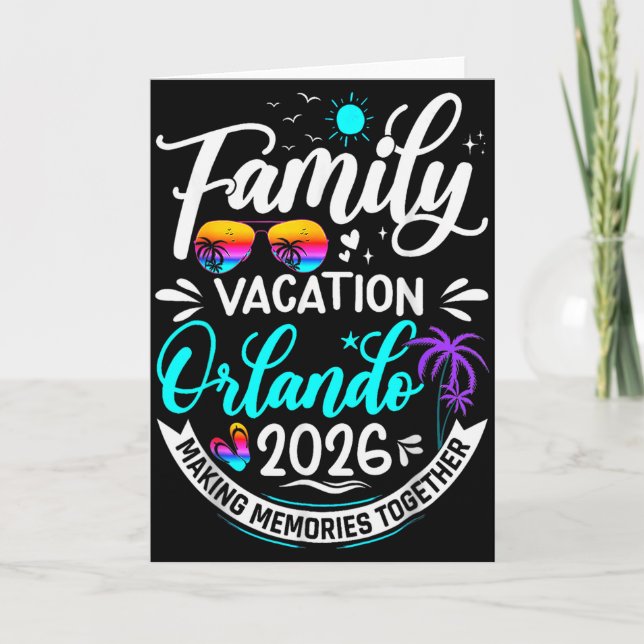 Family Vacation Orlando 2026 Matching Summer Vacat Kort (Framsida)