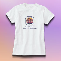 Family Vacation Personlig Handflatan Träd T-Shirt