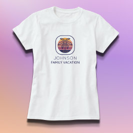 Family Vacation Personlig Handflatan Träd T-Shirt