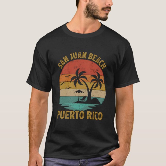 Family Vacation Puerto Rico San Juan Beach T Shirt (Framsida)