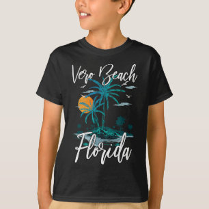 Family Vacation Retro Sunset Florida Vero Beach T Shirt