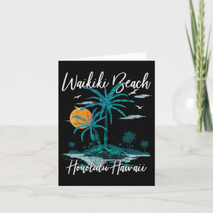 Family Vacation Retro Sunset Honolulu Hawaii Waiki Kort