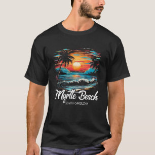 Family Vacation Retro Sunset South Carolina Myrtle T Shirt