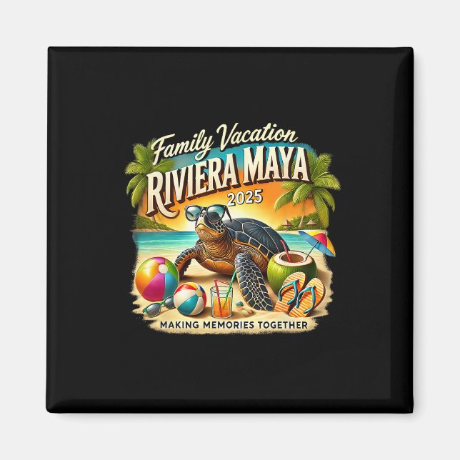 Family Vacation Riviera Maya 2025 Skapar minnen Magnet (Framsidan)