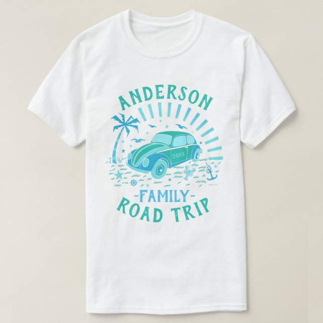 Family Vacation Road Resa Car | Personlig V2 T Shirt (Design framsida)