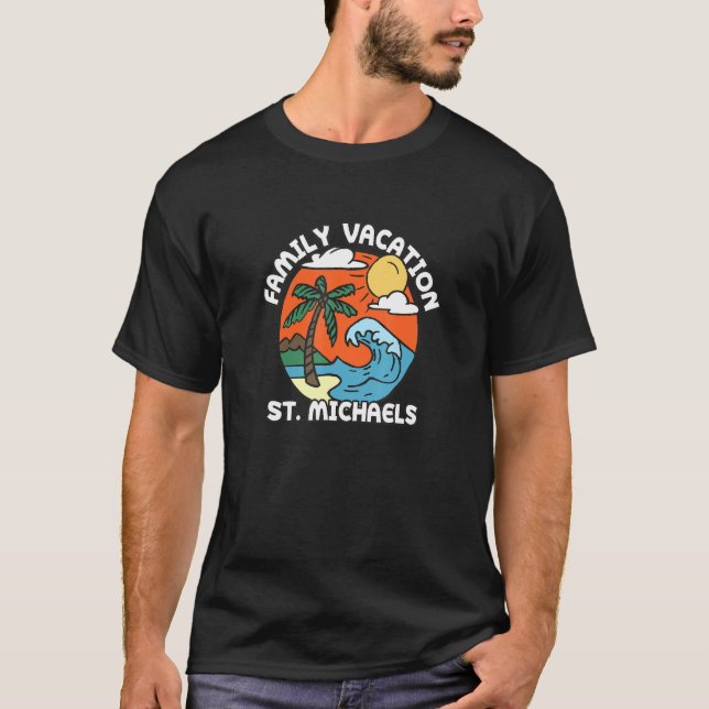 Family Vacation St Michaels Beach Maryland Beach B T Shirt (Framsida)