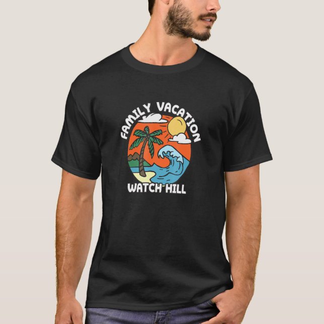 Family Vacation Watch Backe Beach Rhode island T Shirt (Framsida)