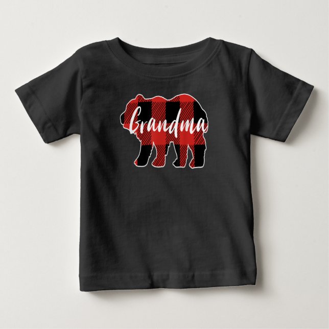 Family Valentine Matching Buffalo Play Grandma T Shirt (Framsida)