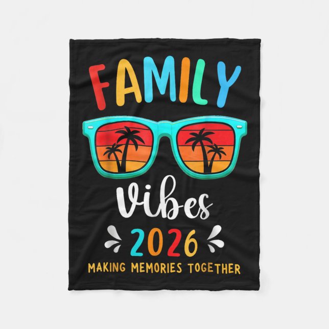 Family Vibes 2026 Family Reunion Vacation Skapar M Fleecefilt (Framsidan)
