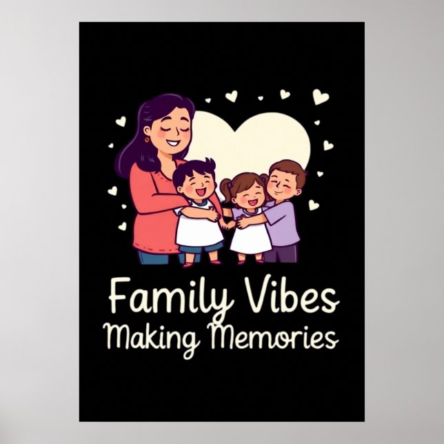 Family Vibes Skapar minnen - Lustigt semester Poster (Framsidan)