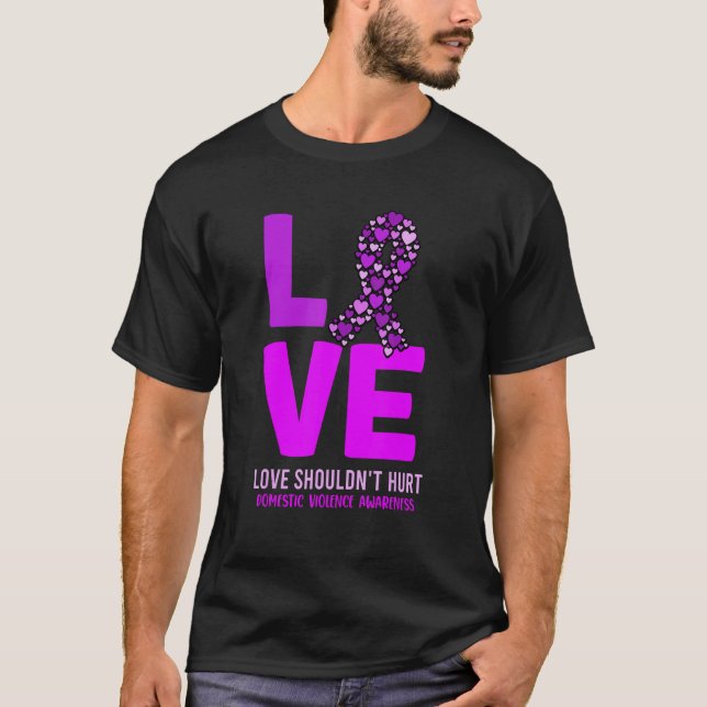 Family Wear Domestic Violence Awareness Ribbon 1 T Shirt (Framsida)