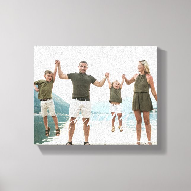 FAMILY White Overlay Gift Photo Canvas (Framsida)