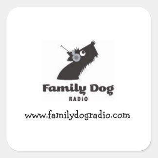 Familydogradio Square Stickers Fyrkantigt Klistermärke