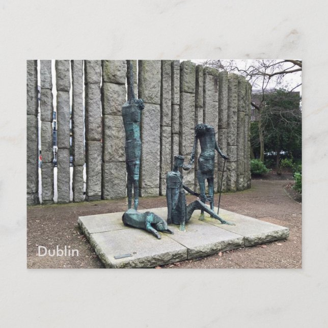 "Famine", St. Stephen's Grönt, Dublin, Irland. Vykort (Framsida)