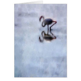 Famingo Walking in Heather Vatten Hälsningskort
