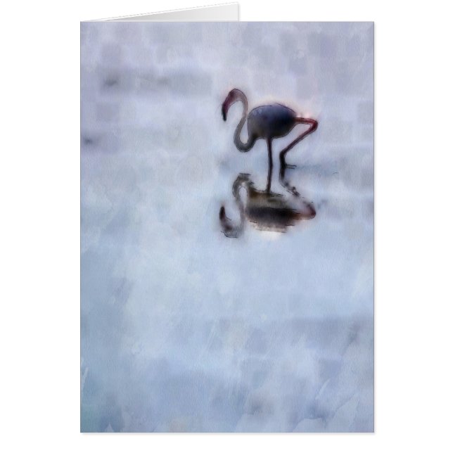 Famingo Walking in Heather Vatten Hälsningskort (Framsidan)