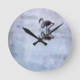 Famingo Walking in Heather Vatten Rund Klocka