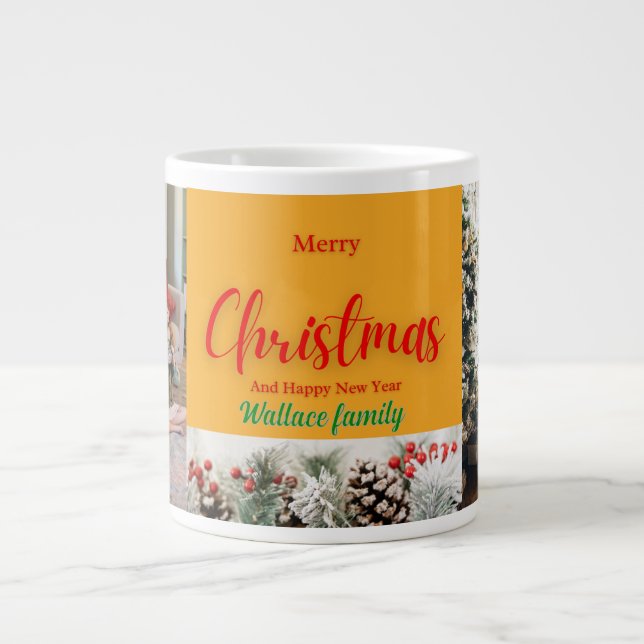 famiy christmas-foto,anpassa jumbo mugg (Framsidan)